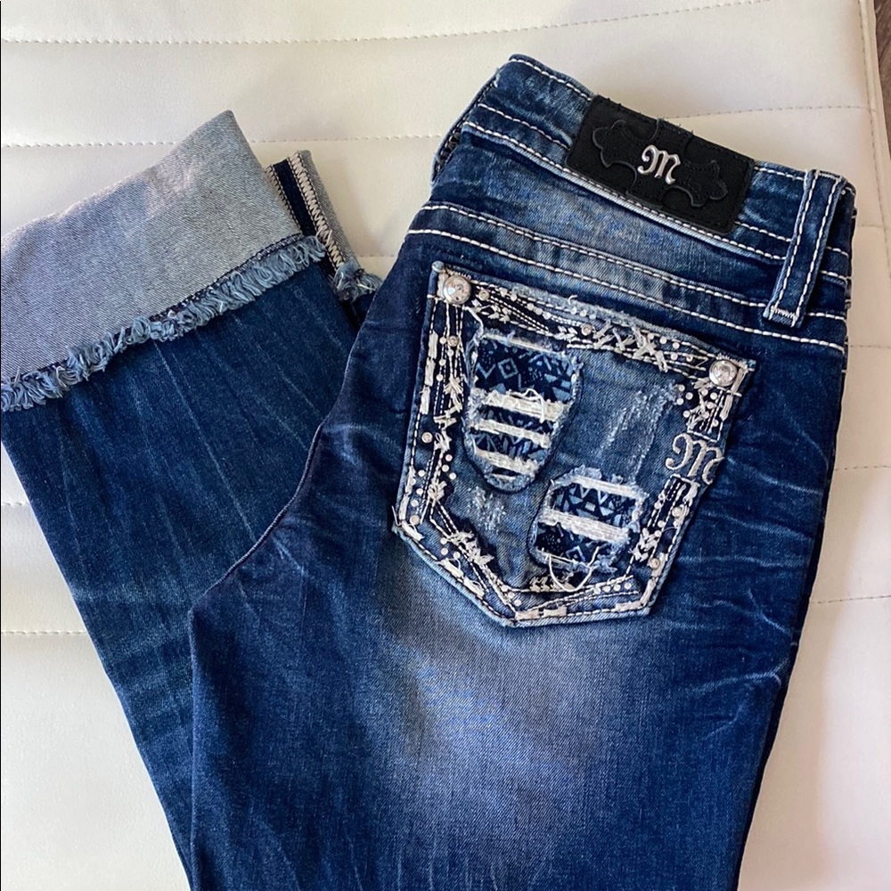 Miss Me Dark Blue Ankle Jeans size 26